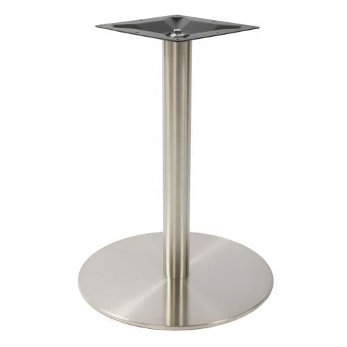 TBC-310-43-GED,Tischgestell aus Stahl mit Edelstahl Abdeckung gebürstet, Tischsäule aus Edelstahl gebürstet, Tischplattenhalter aus Stahl 43 cm