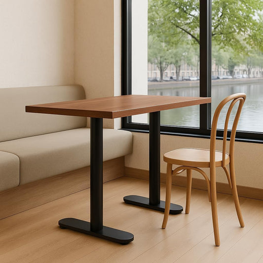 Doppel-Tischgestell TBC313-ED – Schwarz | Metall Tischbein Set | Höhe 72 cm | Gewicht 19 kg | Bodenplatte 55x8 cm | Für Tischplatten bis 150x80 cm